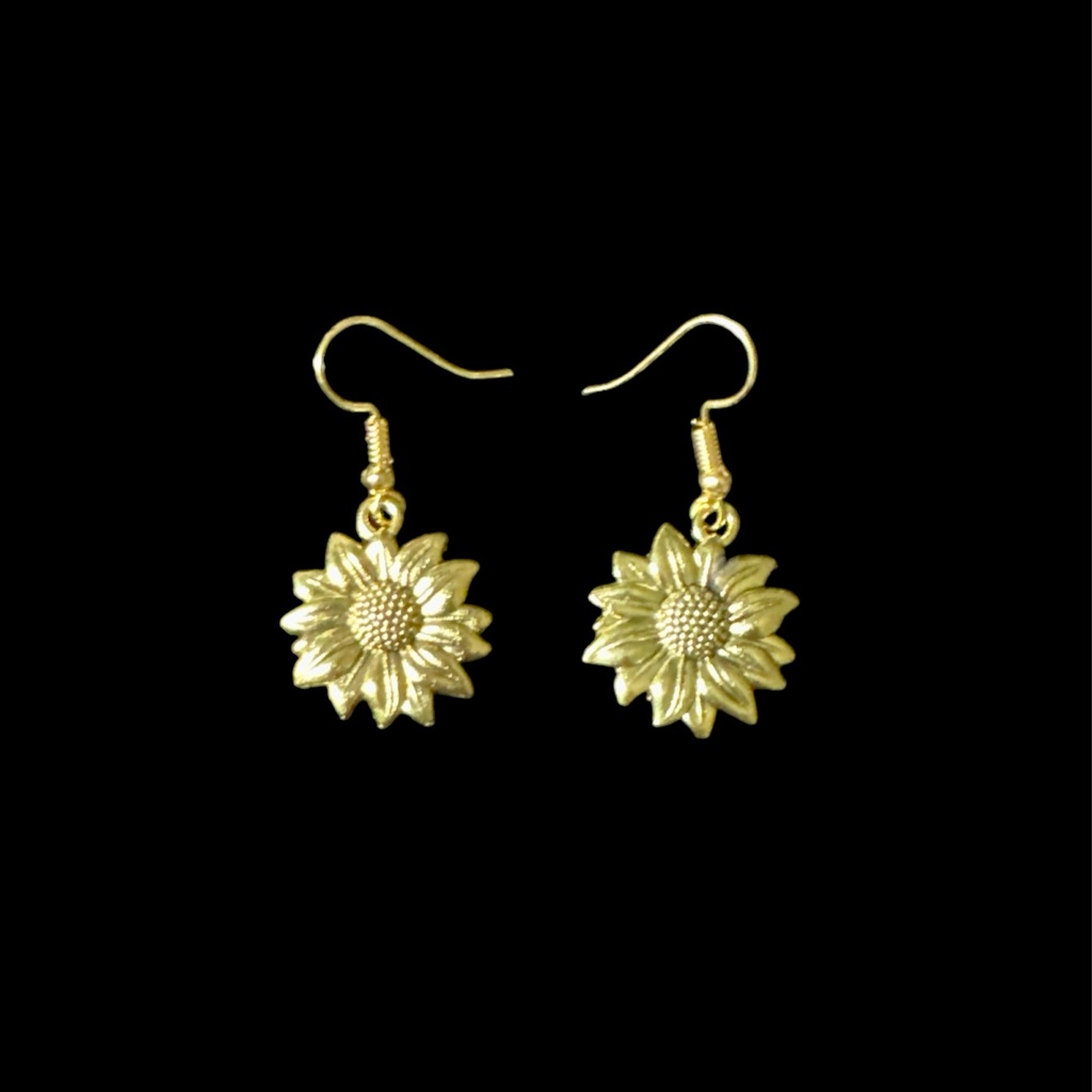 Golden Sunflower Earrings